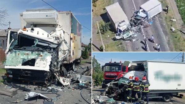 Impact devastator între două camionete, pe un drum din Brăila. Traficul este blocat total, o victimă a fost preluată de elicopterul SMURD
