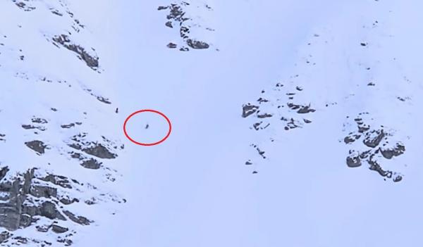 Schioare înghiţită de zăpadă, după ce chiar ea a pornit o avalanșă în Munţii Rodnei. A fost târâtă până la poalele masivului