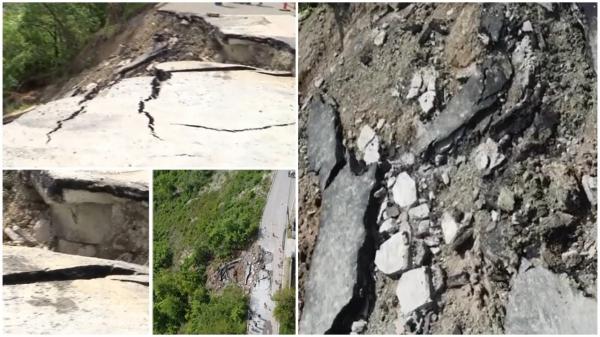 Stradă surpată în Cluj-Napoca. Autorităţile au observat crăpăturile uriaşe, însă au încercat să rezolve totul cu încă un strat de asfalt