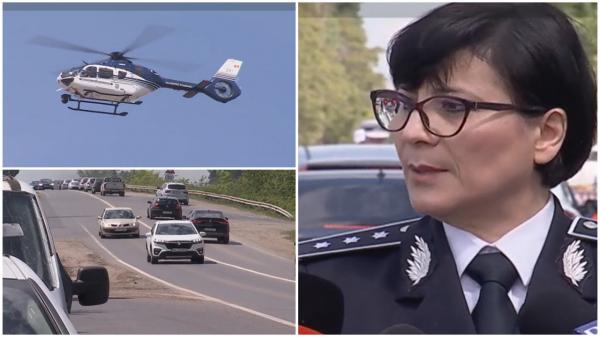 Razie uriaşă pe drumul spre mare. Traficul a fost monitorizat de la înălţime de un elicopter al Poliţiei. Sute de şoferi vitezomani s-au ales cu amenzi