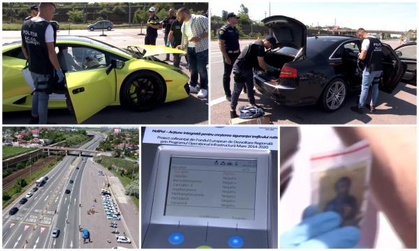 Drogaţi, cu bolizi de lux şi puşi pe glume cu poliţiştii. Explicaţiile halucinante date de şoferi, pe Autostrada A2. Drogurile de lângă icoană, "tămâie" şi "mentosane"