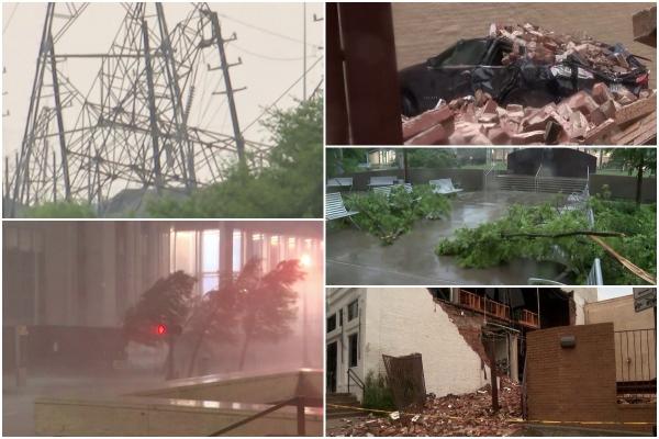 O furtună puternică ca un uragan a măturat oraşul Houston din SUA. Mai mulţi morţi, aproape un milion de case fără curent, rafale de peste 120 km/oră