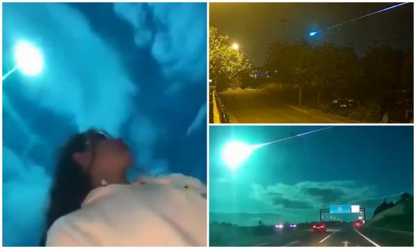 Un meteorit s-a dezintegrat şi a luminat orbitor cerul nopţii, în Portugalia şi Spania. Imagini rare, de necrezut