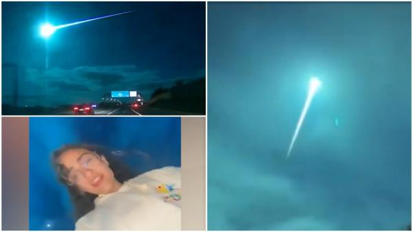 Imagini spectaculoase cu meteorul care a luminat în albastru cerul Spaniei. Explicaţia oamenilor de ştiinţă pentru fenomenul rar 