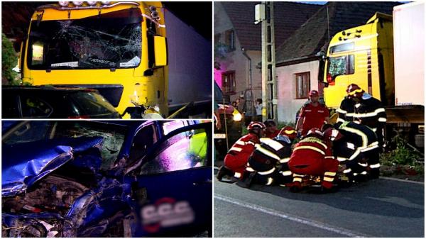 ANIMAŢIE. Filmul accidentului cumplit din Mureş. Două familii care se relaxau la o terasă, spulberate de un TIR
