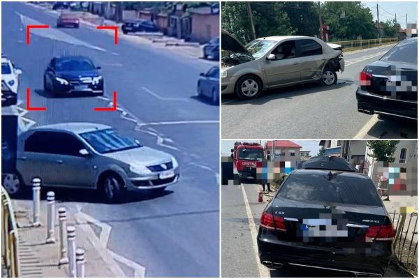 Poliţist, ţinta unui atac răzbunător în Teleorman. Momentul în care maşina lui este lovită de un şofer căruia îi confiscase talonul