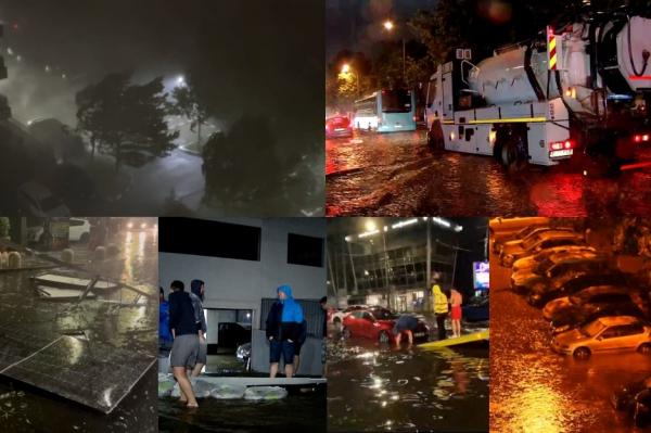 Bucureştiul, lovit de cea mai puternică furtună din ultima jumătate de secol. În 15 minute, grindina a înfundat canalizările, iar străzile s-au transformat în râuri