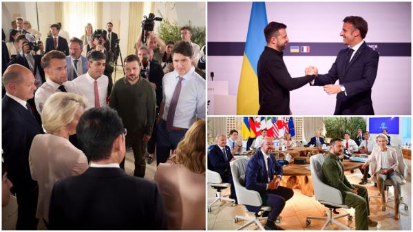 Summit-ul de pace din Elveția s-a terminat cu o declarație semnată de 84 de țări. Macron a venit cu servieta nucleară