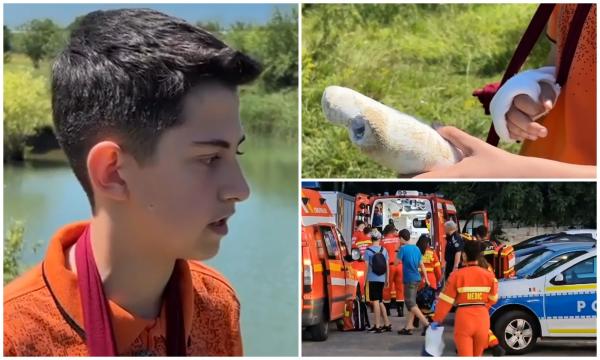El este Matei, băiatul-erou care, la doar 14 ani, şi-a salvat de la înec cel mai bun prieten. "Mi-am dat ghipsul jos şi am sărit după el"
