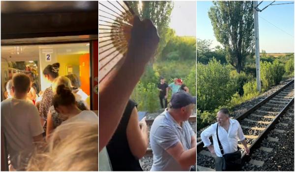 300 de călători, blocaţi fără apă şi aer condiţionat în câmp. Locomotiva trenului Bucureşti-Budapesta s-a stricat după o oră de la plecare
