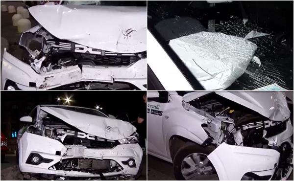 Un șofer de ridesharing a izbit în plin o mașină care circula regulamentar, într-o intersecție din Capitală. Ambele vehicule, proiectate pe contrasens