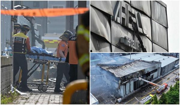 Incendiu devastator la o fabrică de baterii din Coreea de Sud. 20 de oameni au ars de vii, întreaga clădire a fost distrusă de flăcări