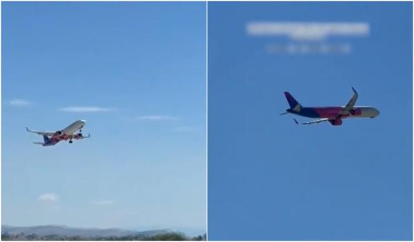 Momentul în care un avion ratează aterizarea pe aeroportul din Braşov. Zborul se întorcea de la Londra