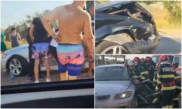 Tânăr cu BMW, accident înfiorător pe un drum din Galaţi. Şoferul a schimbat direcția într-o fracțiune de secundă