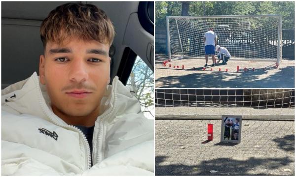 Altar de lumânări la poarta unde a apărat Sorin. Colegii au ținut un moment de reculegere pentru băiatul care s-a stins la doar 16 ani