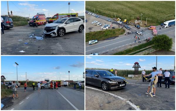 11 persoane, printre care șase copii, au fost rănite după un impact violent între trei mașini pe Drumul Morții E85, în Suceava. A fost activat Planul Roșu