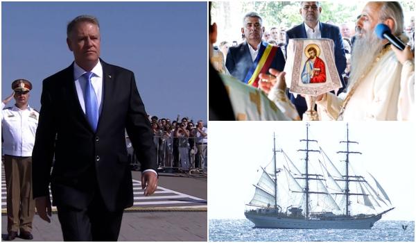 Flota militară a României, scoasă "la suprafaţă" de Ziua Marinei. Iohannis a participat la ceremonie, Ciolacu s-a rugat la mănăstire