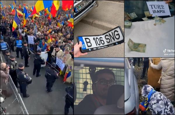Bărbatul care a vandalizat maşina echipei Observator, la protestul susţinătorilor lui Călin Georgescu, sub control judiciar