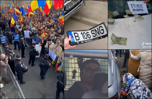 Bărbatul care a vandalizat maşina echipei Observator, la protestul susţinătorilor lui Călin Georgescu, a fost reținut pentru 24 de ore