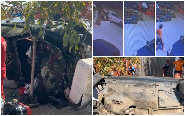 Un tânăr de 23 de ani a murit nevinovat într-un cumplit accident surprins de camere, în Mehedinţi. A încercat să evite impactul cu un autoturism care ieşea din parcare