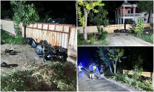 Tânăr de 25 de ani, mort într-un accident înfiorător pe un drum din Galaţi. A izbit cu motocicleta un stâlp, apoi s-a înfipt în gardul unei case