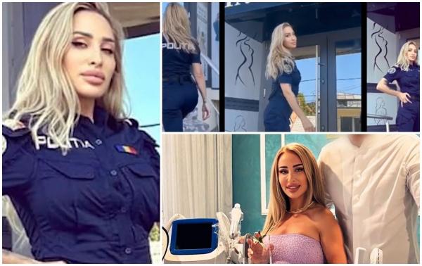 Anchetă în poliţie, după ce patroana unui salon din Galaţi şi-a făcut reclamă îmbrăcată în uniformă. Femeia voia, astfel, să atragă clienţi angajaţi la stat