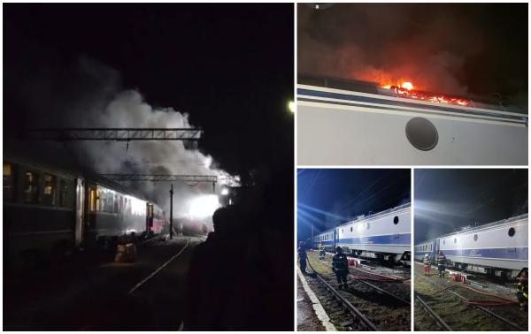 Locomotiva unui tren care circula pe ruta Arad-București a luat foc în localitatea Balota, Mehedinți. Traficul feroviar a fost blocat 4 ore