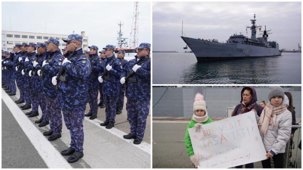 Final de misiune în Marea Mediterană pentru Fregata "Regele Ferdinand". Întâlnire emoționantă a marinarilor cu cei dragi