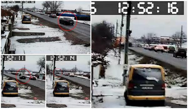 Momentul tragicului accident de pe Drumul Morţii E85, surprins de o cameră. Tatăl şi-a condus spre moarte soţia şi fiica de 4 ani, după ce a făcut o depăşire imprudentă