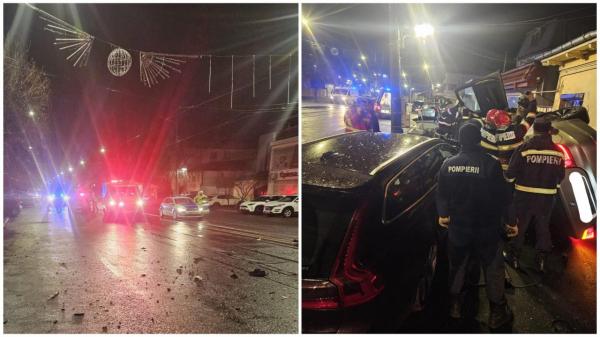 Accident cu 3 răniţi: un şofer din Brăila a izbit 4 maşini parcate şi s-a oprit direct în zid. A refuzat testul pentru alcool şi droguri