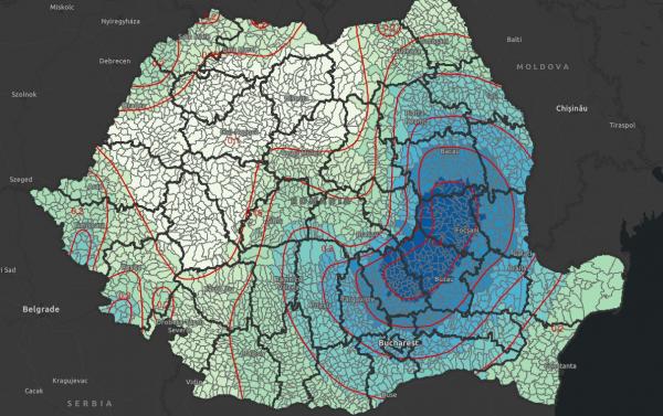 Harta celor mai afectate zone din România, în caz de seism. Judeţele unde se pot produce cele mai mari pagube