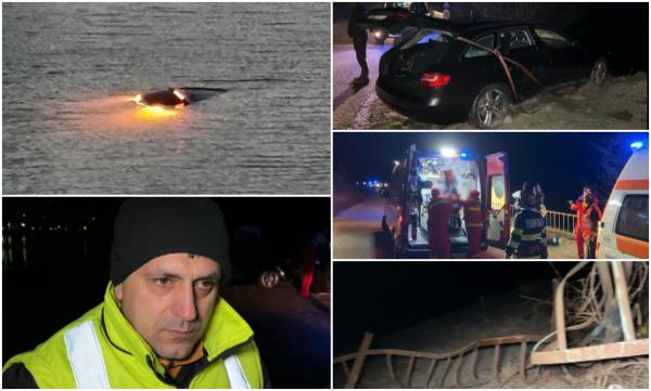 "Nu s-a băgat nimeni să o scoată". Filmul tragediei din Vâlcea, unde o şoferiţă de 23 de ani, tatăl şi nepoţelul de 5 ani au plonjat cu maşina în râul Olt