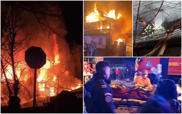 Pompier în stare critică după explozia unei butelii de oxigen într-un incendiu, la Ploieşti. Alţi doi jandarmi au fost răniţi de suflul deflagraţiei