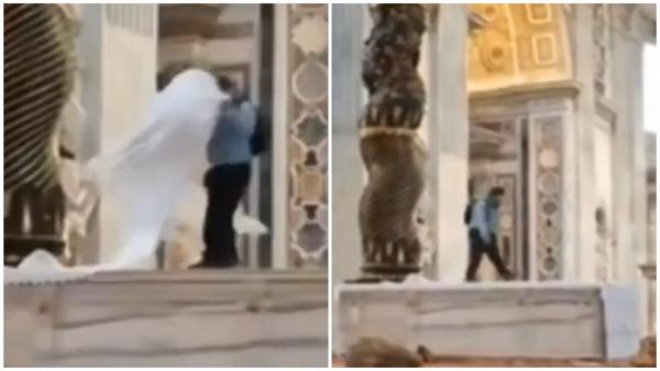 Cine este românul care a vandalizat altarul Bazilicii Sf. Petru din Vatican. Imaginile filmate de un martor