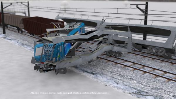 ANIMAŢIE. Mecanic de locomotivă mort, după ce două trenuri s-au ciocnit în Olt