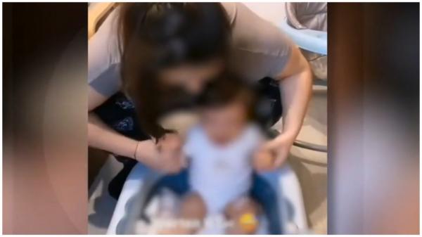 "Spartan îl fac!" O mamă şi-a băgat bebeluşul într-o cadă plină cu zăpadă, pentru un clip pe TikTok