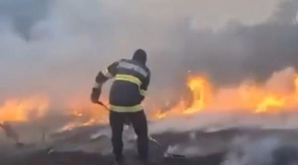Imagini cu infernul de foc din Hunedoara. Zeci de pompieri şi un elicopter Black Hawk au intervenit pentru stingerea flăcărilor
