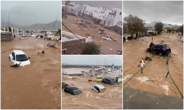 Imagini dezastruoase în Paros și Mykonos, două dintre cele mai populare insule din Grecia. Au fost înghițite de ape și noroi în doar câteva ore