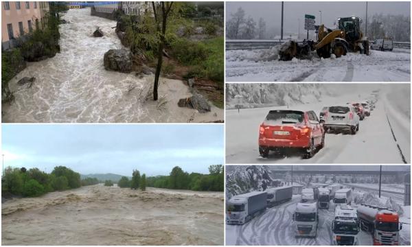 Vreme extremă în vestul Europei, înainte de Paşte. Ploile fac ravagii în Italia, iar Franţa e sub zăpadă