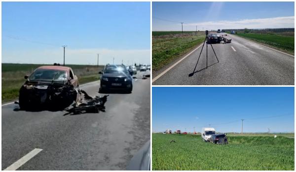 O şoferiţă a provocat un carambol în Brăila, după ce a pierdut controlul volanului, a intrat pe contasens şi s-a ciocnit cu un autoturism şi cu o dubă