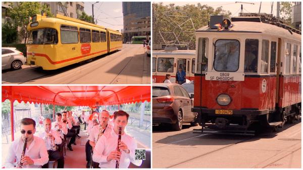 Plimbare cu tramvaie de epocă, vechi de peste 100 de ani, prin Bucureşti. Reacţia lui Denis, un băieţel de doar 4 ani