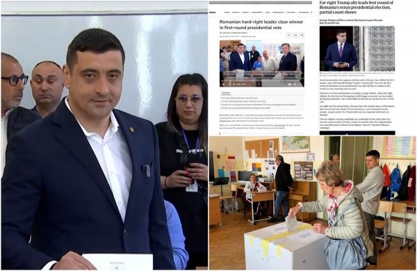 Cum se vede victoria lui Simion din turul 1, în presa internațională. Reuters: "Ar putea izola ţara şi destabiliza flancul estic al NATO"