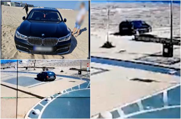 Doi șoferi, filmați cum intră cu mașinile pe o plajă din Constanța. Au fost "premiați" de poliție cu câte 10.000 de lei fiecare