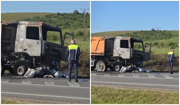 O motociclistă a murit pe loc, după ce a intrat în plin într-un camion, în Lugoj. Impactul a fost urmat de un incendiu. Soţul femeii a fost martor