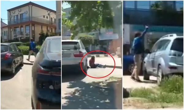 Imagini revoltătoare la Craiova. O tânără este lovită din senin pe stradă de un necunoscut, ziua în amiaza mare