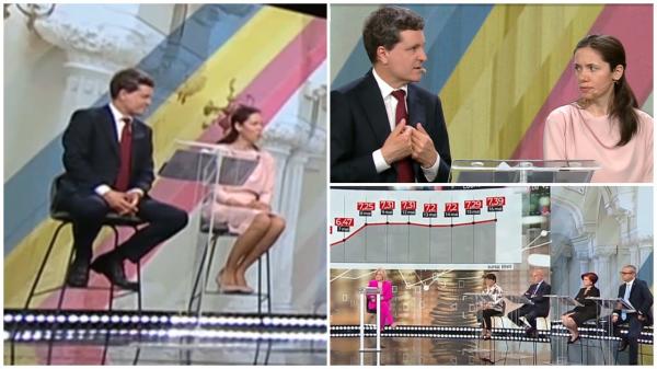 Nicuşor Dan, fără oponent la dezbaterea Observator, dar însoţit de partenera sa, Mirabela. Viziunea sa pentru România, în 3 puncte-cheie: economie, educaţie şi sănătate