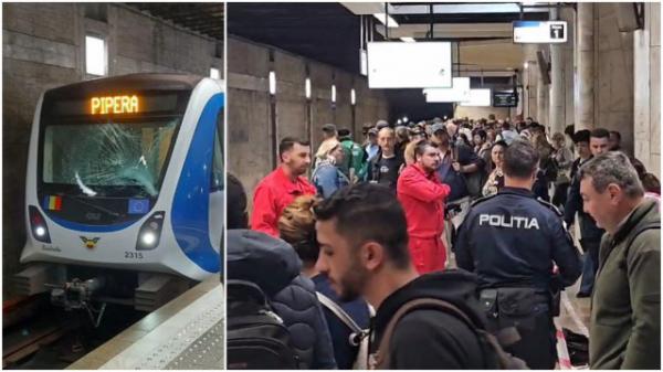 Un bărbat a murit la stația Unirii, după ce s-a aruncat în fața metroului. A așeptat pe scaun, apoi a ţâşnit pe șine în văzul tuturor