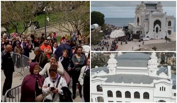 10.000 de vizitatori în cinci zile de când a fost redeschis Cazinoul din Constanţa. Mii de oameni au stat la coadă în ultima zi de gratuitate