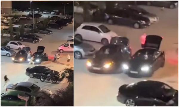 Scandal într-o parcare din Cosmopolis, lângă Capitală. Un locatar a filmat scenele violente