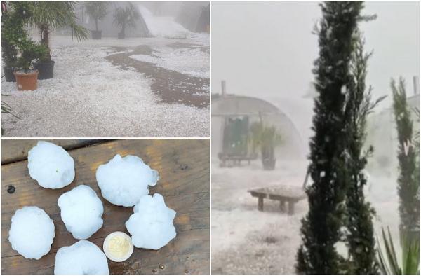 Natura s-a dezlănțuit în sud-estul Franţei. Grindina de mărimea unei mingi de ping-pong a făcut prăpăd